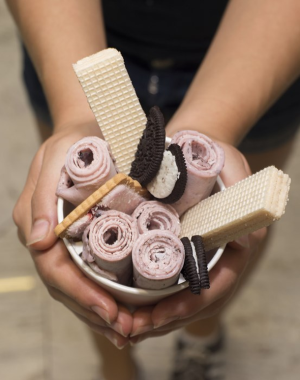 The gelato scrolls underwent many trials before this impressive end result.